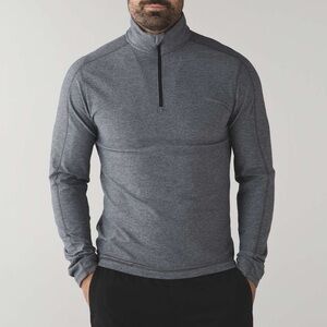 Lululemon surge warm 1/2 zip heathered dark slate long sleeve grey black